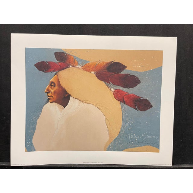 Rustic 1990s Frank Howell Tewa Summer Offset Lithograph Southwestern Art For Sale - Image 3 of 3