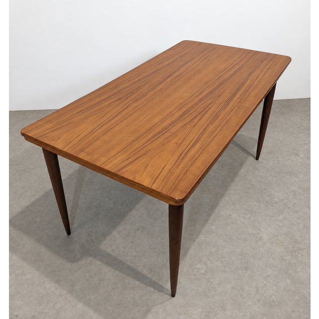 Wood Mid-Century Scandinavian Teak Extendable Dining Table, 1960s For Sale - Image 7 of 7