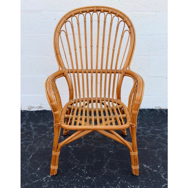 Vintage Franco Albini’s Style Rattan Lounge Chairs - Set of 4 For Sale - Image 9 of 9