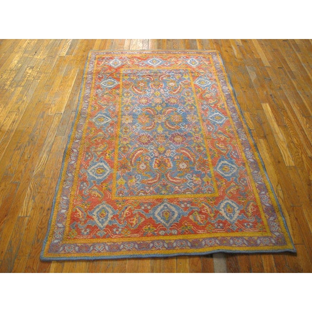 Antique Cotton Blue Hand Knotted Pile Rug, Circa Date: 1920s. This vibrant scatter piece exemplifies the shift toward...