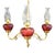 Late 19th Century Brass & Cranberry Glass Electrified 3-Light Hanging Chandelier C1880 For Sale - Image 5 of 10