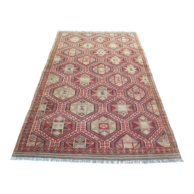 Mid 20th Century Large Aesthetic Jijim Kilim Rug For Sale
