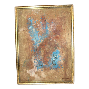 1930s Original Abstract Mixed Media Bruno Capacci Oil Painting Cross on Board