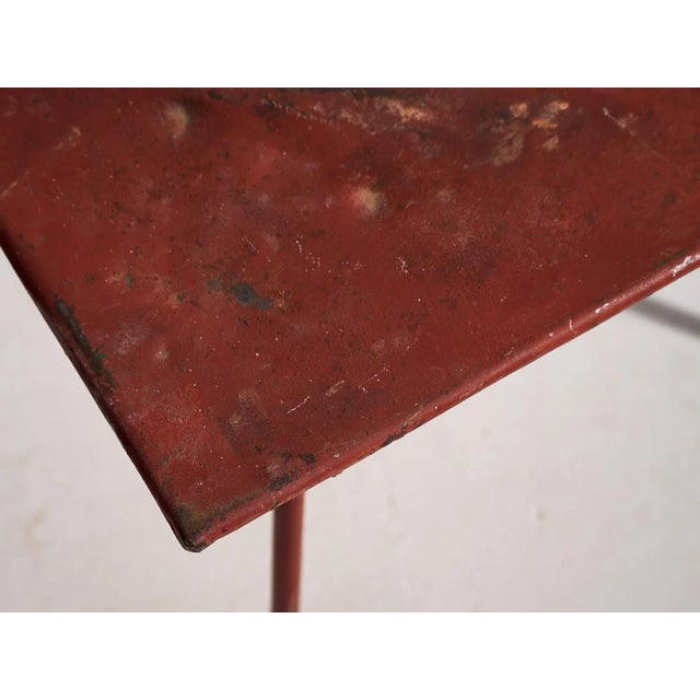 1920s Antique Red Terrace Table, 1920s For Sale - Image 5 of 8