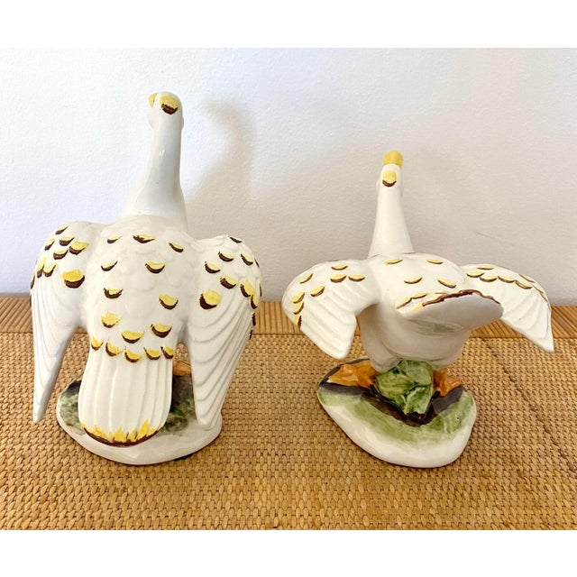 Mid-Century Italian Porcelain Geese Figurines - a Pair For Sale In Miami - Image 6 of 13