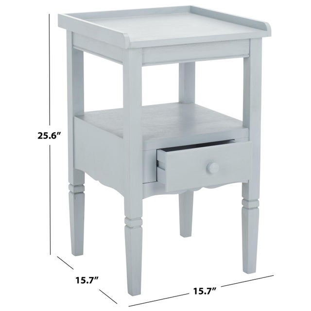 Contemporary Araminta 1 Drawer Accent Table in Winter Sky For Sale - Image 3 of 9
