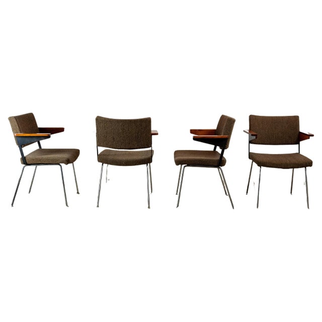 L11 Armchairs attributed to A.R. Cordemeyer for Gispen, 1950s, Set of 4 For Sale - Image 12 of 12
