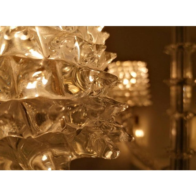 Mid-Century Modern Mid-Century Italian Rostrato Murano Glass Chandelier from Ercole Barovier, 1940s For Sale - Image 3 of 13