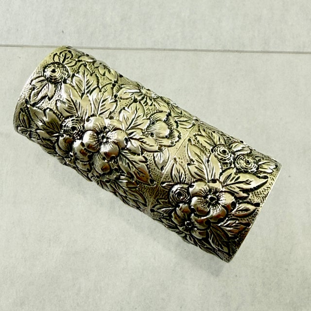 Late 19th Century Dominick and Haff Estate Sterling Silver Vanity Hairpin Box For Sale - Image 5 of 12