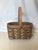 Shabby Chic Vintage Woven Basket With Moveable Handle For Sale - Image 3 of 6