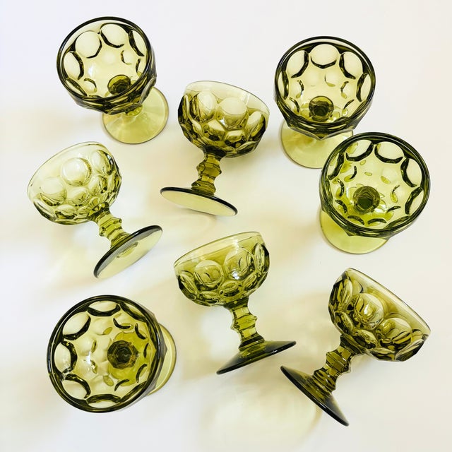 Provincial Green Coupe Glasses by Imperial Glass - Set of 4 For Sale - Image 10 of 10