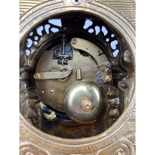 Vintage Style Brass Ornate Mantel Clock For Sale - Image 15 of 17