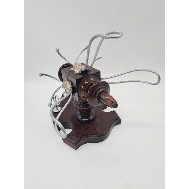 Antique Wall Hook in Wood and Metal, 1890s For Sale - Image 6 of 12