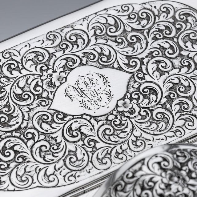 Antique Victorian Silver Cigar Box, London, 1888 For Sale - Image 15 of 18