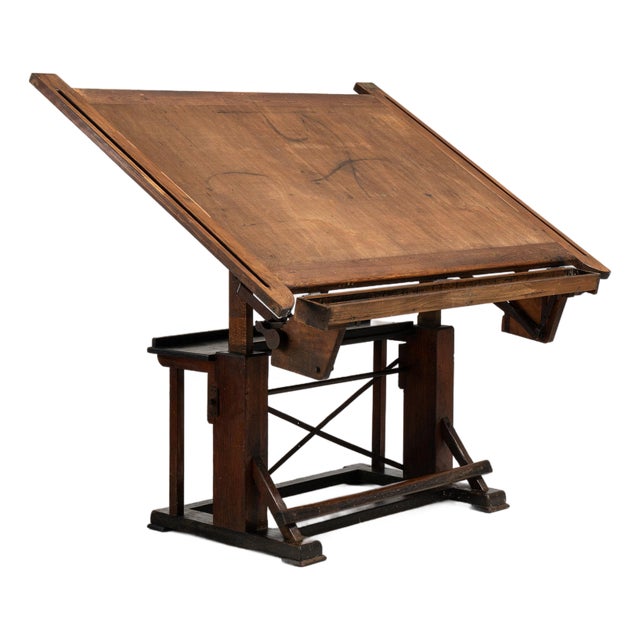 Early 20th Century France Brown Wood Console Table For Sale