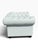 Animal Skin White Leather Chesterfield Club Chair | Tufted Chair-and-a-Half | Nailhead Trim & Bun Feet For Sale - Image 7 of 7