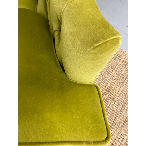 Vintage Mid Century Drexel Heritage Chartreuse Velvet Swivel Chairs - a Pair For Sale - Image 9 of 13