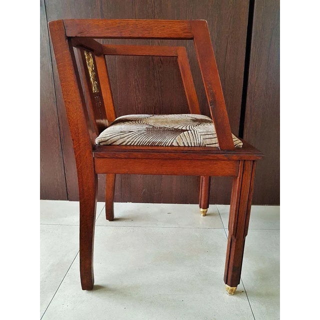 Wood French Art Deco Oak Desk Chair, 1930s For Sale - Image 7 of 18
