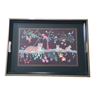 Vintage Lynn Chase Jaguar Jungle Rectangular Serving Tray 21.5” X 15.5” For Sale