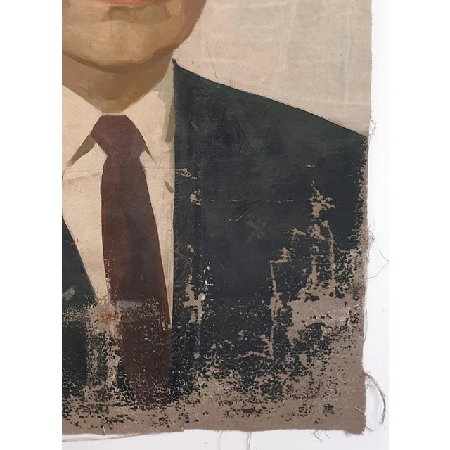 1970s 1970s Male Portrait Oil Painting, Soviet Socialist Realism Art 98-70 For Sale - Image 5 of 6