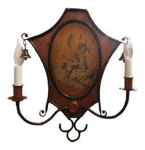 1990s Italian Handpainted Metal Sconce