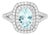 Mid 20th Century 14k White Gold Diamond Aquamarine Band Ring Estate, Size 7 For Sale