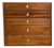 Vintage Mid-Century Walnut Six-Drawer Chest With Brass Pulls For Sale