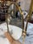 Vintage Brass Oval Vanity Mirror With Marble Base For Sale - Image 9 of 10