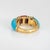 1970s 70s Vintage Turquoise Coral Diamond Band Sz 5 Ring 18k Yellow Gold Fine Jewelry For Sale - Image 5 of 7
