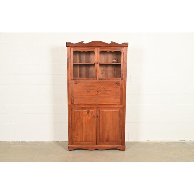 A gorgeous studio crafted English Country, Georgian, or Farmhouse style cabinet with drop front secretary desk and...