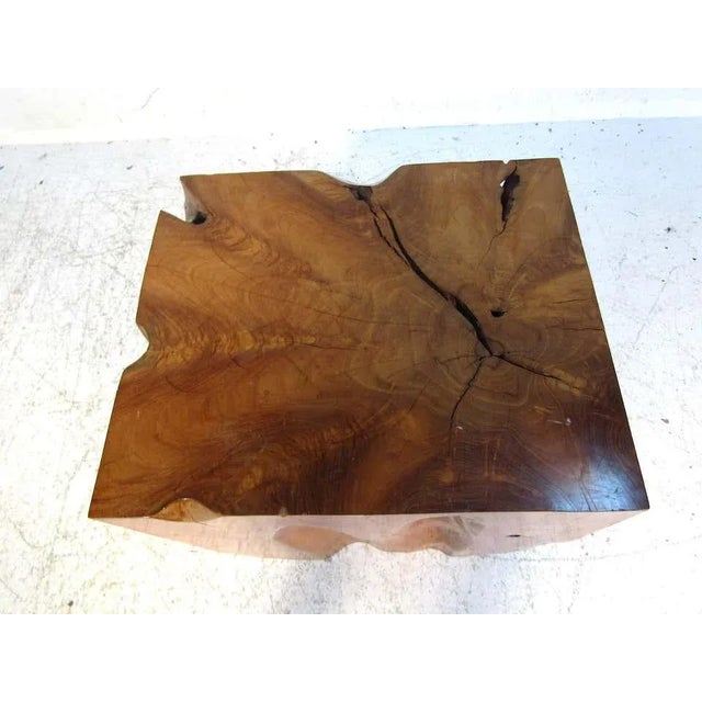 Natural Red Oak Slab Side Table For Sale In New York - Image 6 of 7