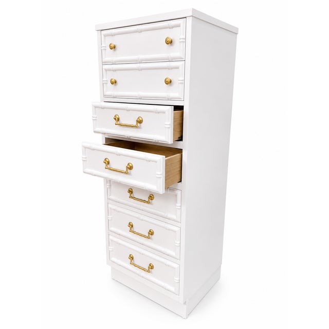 Mid-Century Modern Vintage Faux Bamboo Lingerie Chest For Sale - Image 3 of 6