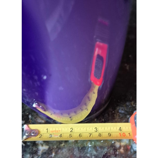 1980s Postmodern Oggetti Style Amethyst Swirl Art Glass Floor Vases - A Pair For Sale In Palm Springs - Image 6 of 7