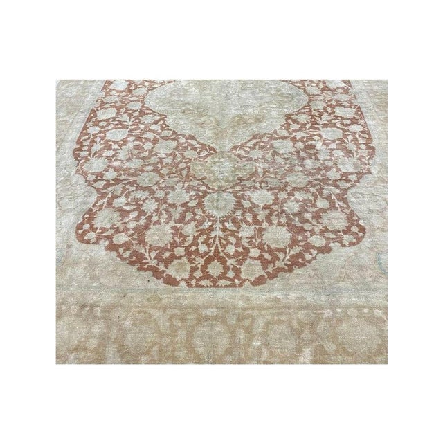 Red 1960s Old Persian Tabriz Area Rug 6 X 9 For Sale - Image 8 of 12