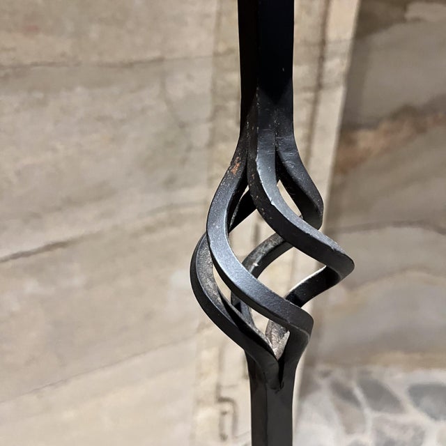Metal Decorative Rustic Iron Candelabra Floor Candle Stand For Sale - Image 7 of 8