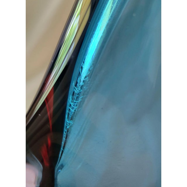 Blue 1970s Mid-Century Modern Sommerso Art Glass Penguin Vase Attrib. Flavio Poli For Sale - Image 8 of 9