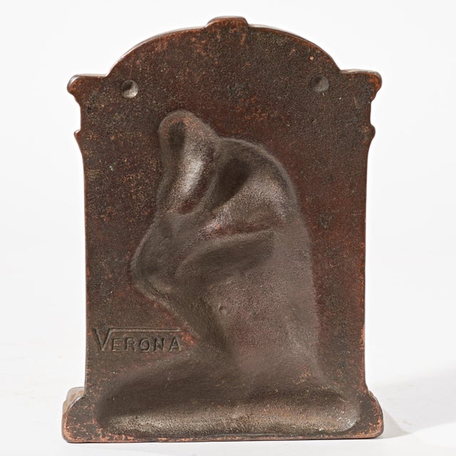 Vintage Cast Iron Bookend - The Thinker For Sale - Image 4 of 4