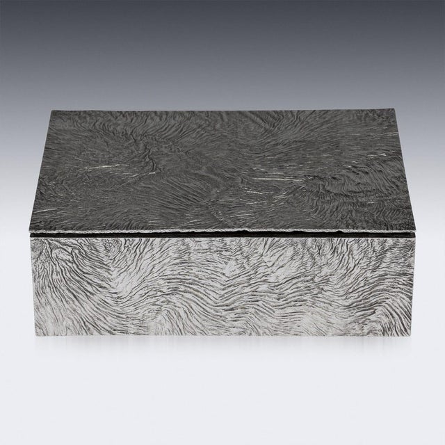 20th Century Solid Silver Samorodok Cigar Box from Tiffany & Co, 1970s For Sale - Image 13 of 15