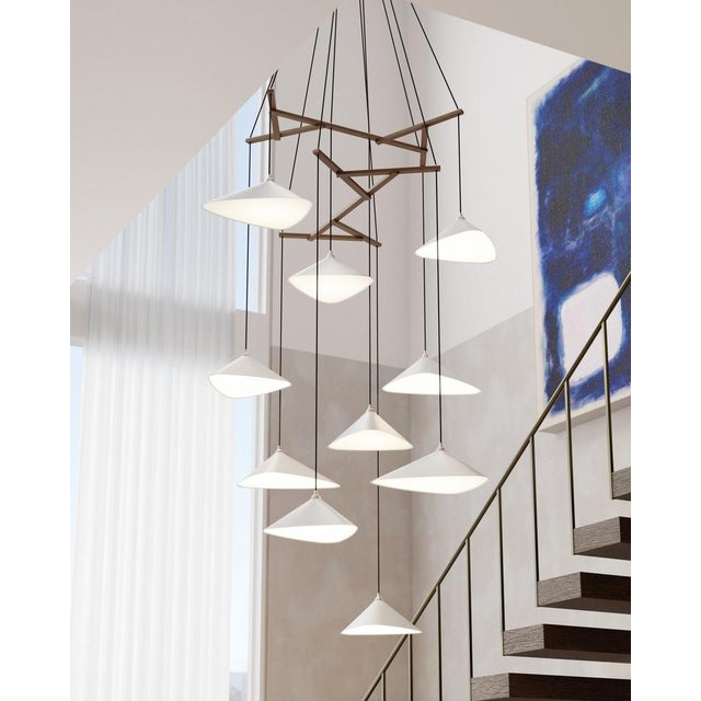 Emily V6 Group Pendant Light in White Semi-Matte by Daniel Becker for Moss Objects For Sale - Image 4 of 6