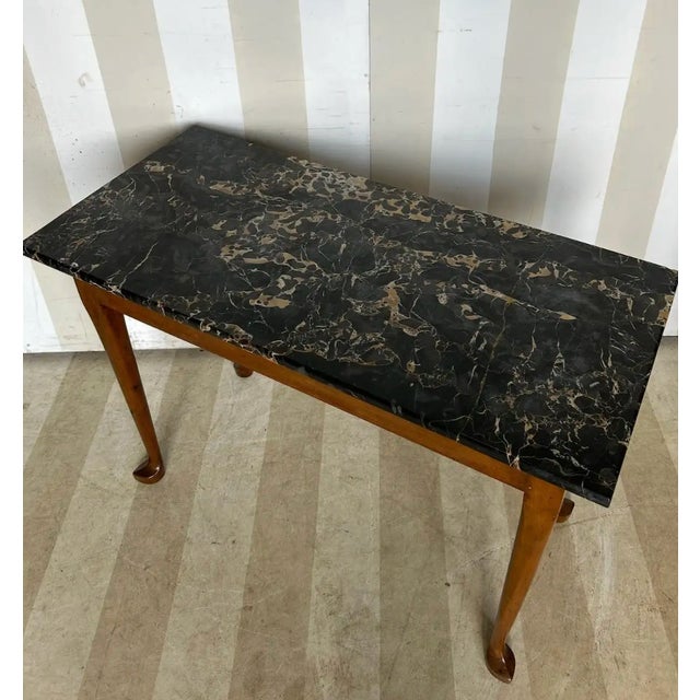 Wood Early 19th Cent. American Federal Period Cherry Slab Table With Black Marble Top For Sale - Image 7 of 7