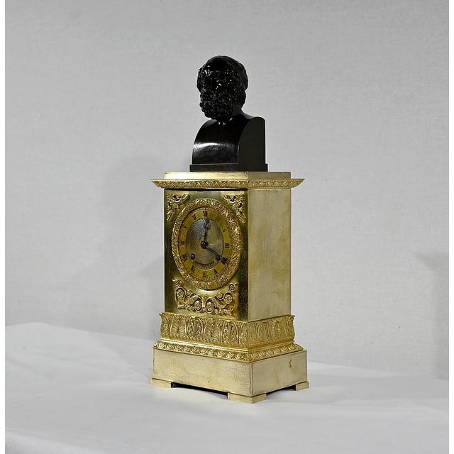 Golden Bronze Clock by A. Destape, 1800s For Sale - Image 3 of 18