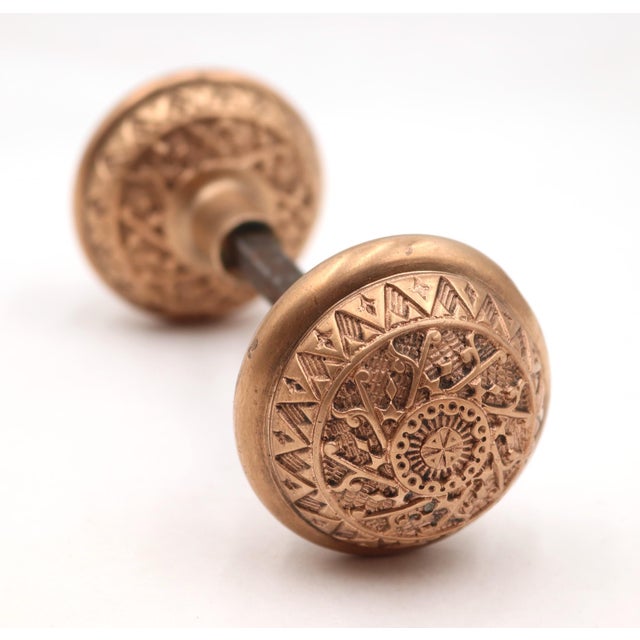 Antique Vernacular style bronze door knobs made by Reading in the 1897 catalog. Part of the K-23800 Windsor group. Good...