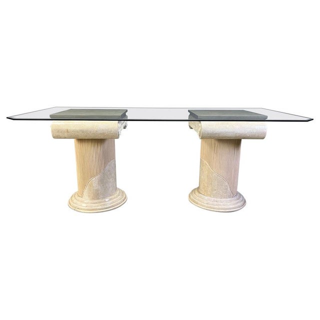 Vintage Tesselated Stone Pedestal Dining Table by Maithland Smith, 1970s For Sale - Image 13 of 13