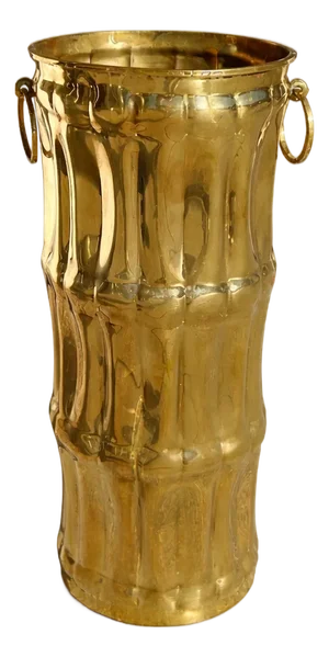 Vintage Brass Umbrella Stand With Ring Handles