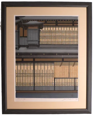 Mid-20th Century Juni'chiro Sekino's Architectural Elements Framed Woodblock Print, Limited Edition