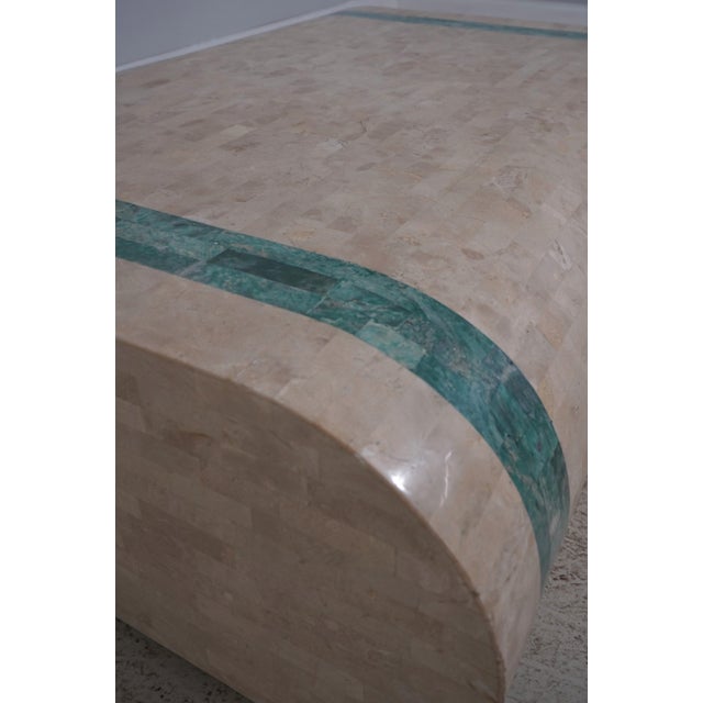 White Maitland Smith Modern Design Tessellated Marble Coffee Table For Sale - Image 8 of 11