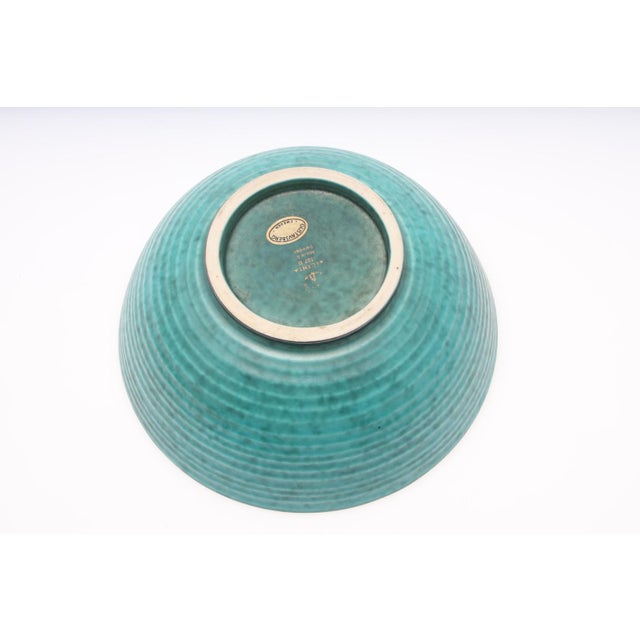 Bowl in Ceramic and Silver by Wilhelm Kage, 1940s For Sale - Image 3 of 5