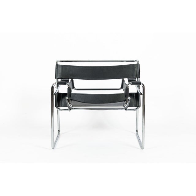 Vintage Mid Century Black Wassily Chair by Marcel Breuer (Attr.) 1970s For Sale - Image 16 of 16