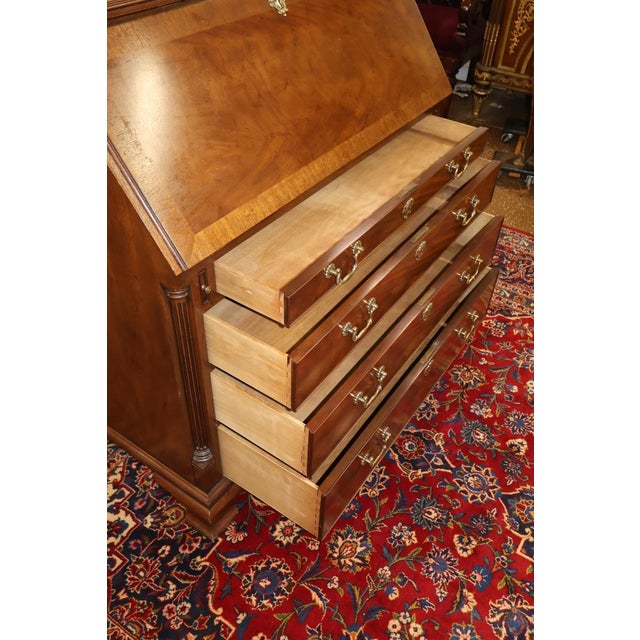 1990 Baker Furniture Stately Homes Mahogany Georgian Style Drop Secretary Desk For Sale - Image 11 of 18