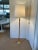 Gold Contemporary Arteriors Empress Gold Leaf Iron Floor Lamp With Parchment Shade For Sale - Image 8 of 9